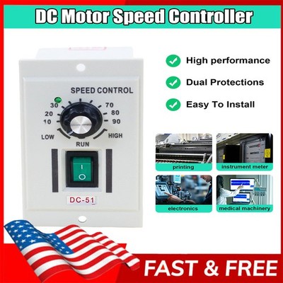AC 110V Knob Motor Speed Controller DC 0-90V Variable Adjustable Speed New p7