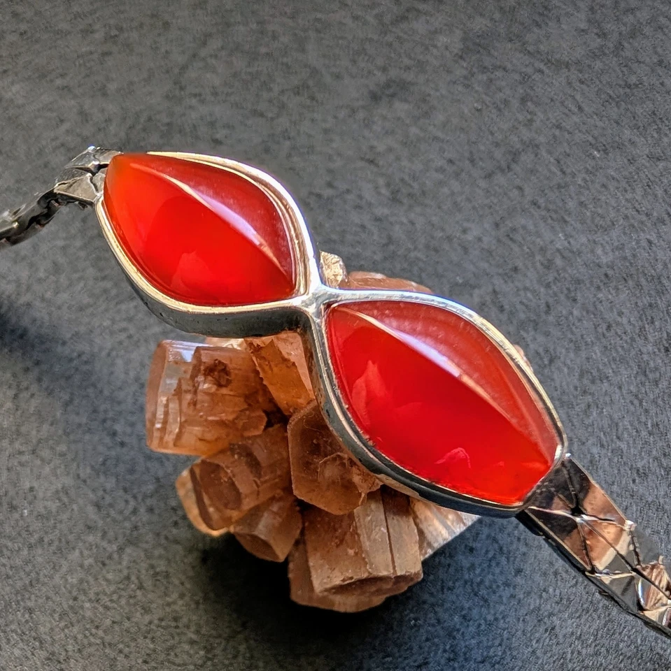 Vintage Designer Armband Sterling Silber 925 Karneol alt - Bild 2 von 4