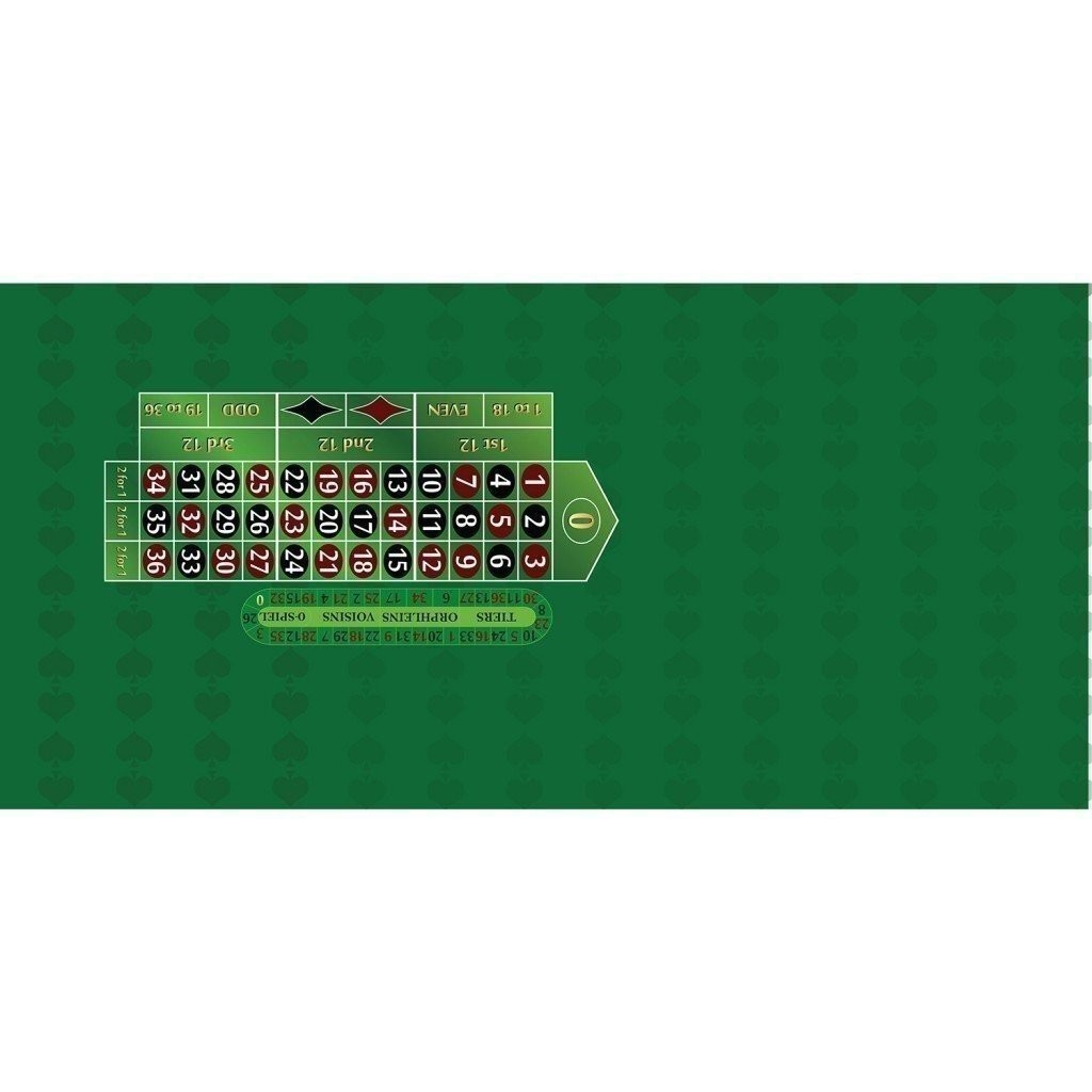 Left Hand Roulette Layout Roulette Table Layout Felt - Left Handed – Single 0 - Green | eBay