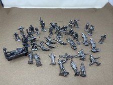 Lot Of 40 Vintage Unpainted Lead World War 2 WWII Toy Soldiers. Cast Figures.