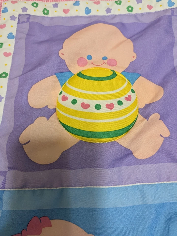 Fisher Price De Colección 1983 Manta Bebé Tiempo Abdomen Actividad Mat Rosa Espejo Mordedor Foto 4 de 4