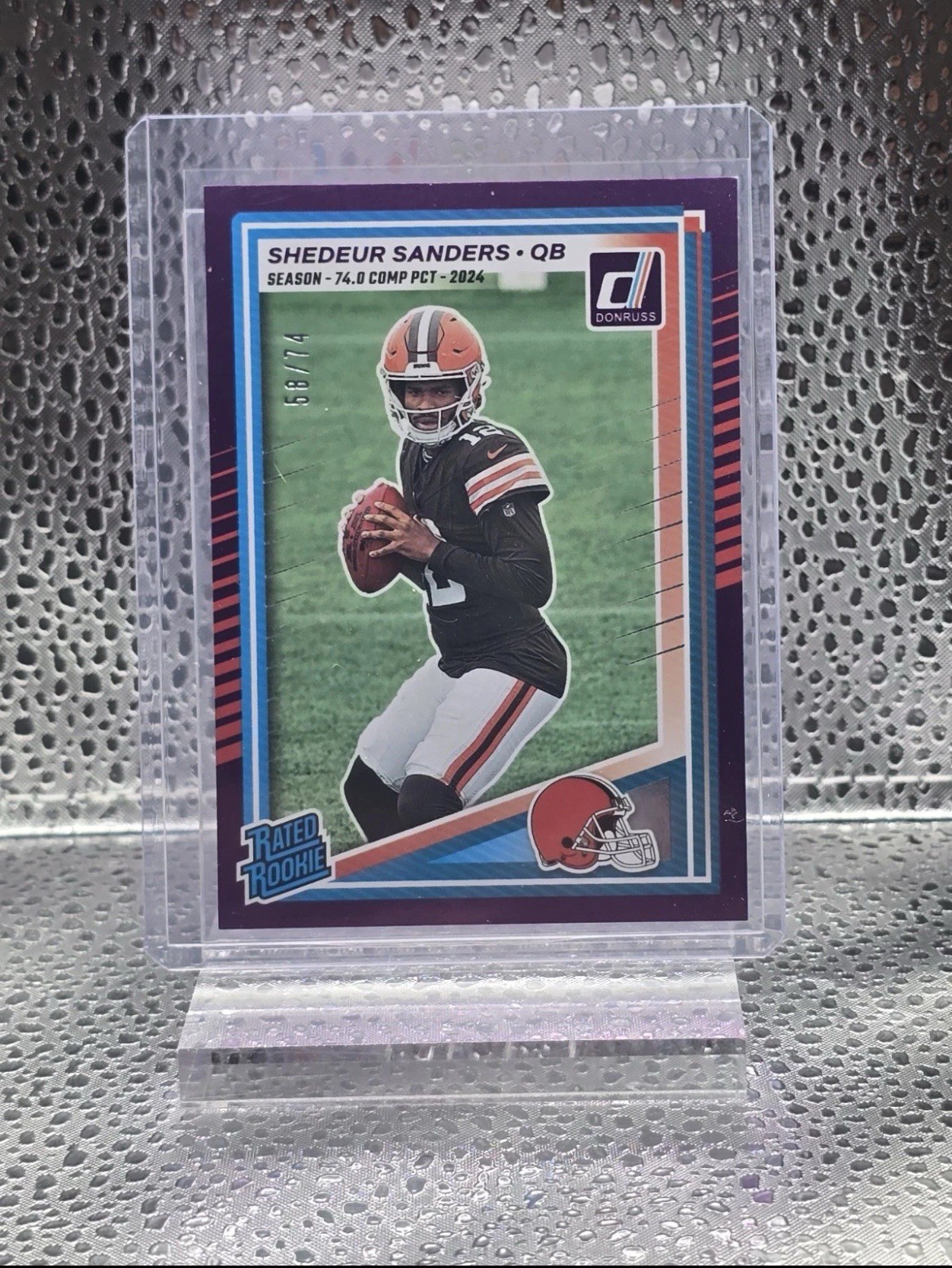 2025 Panini Donruss Rated Rookie Shedeur Sanders #306 Season Stat Line /74 (RC)