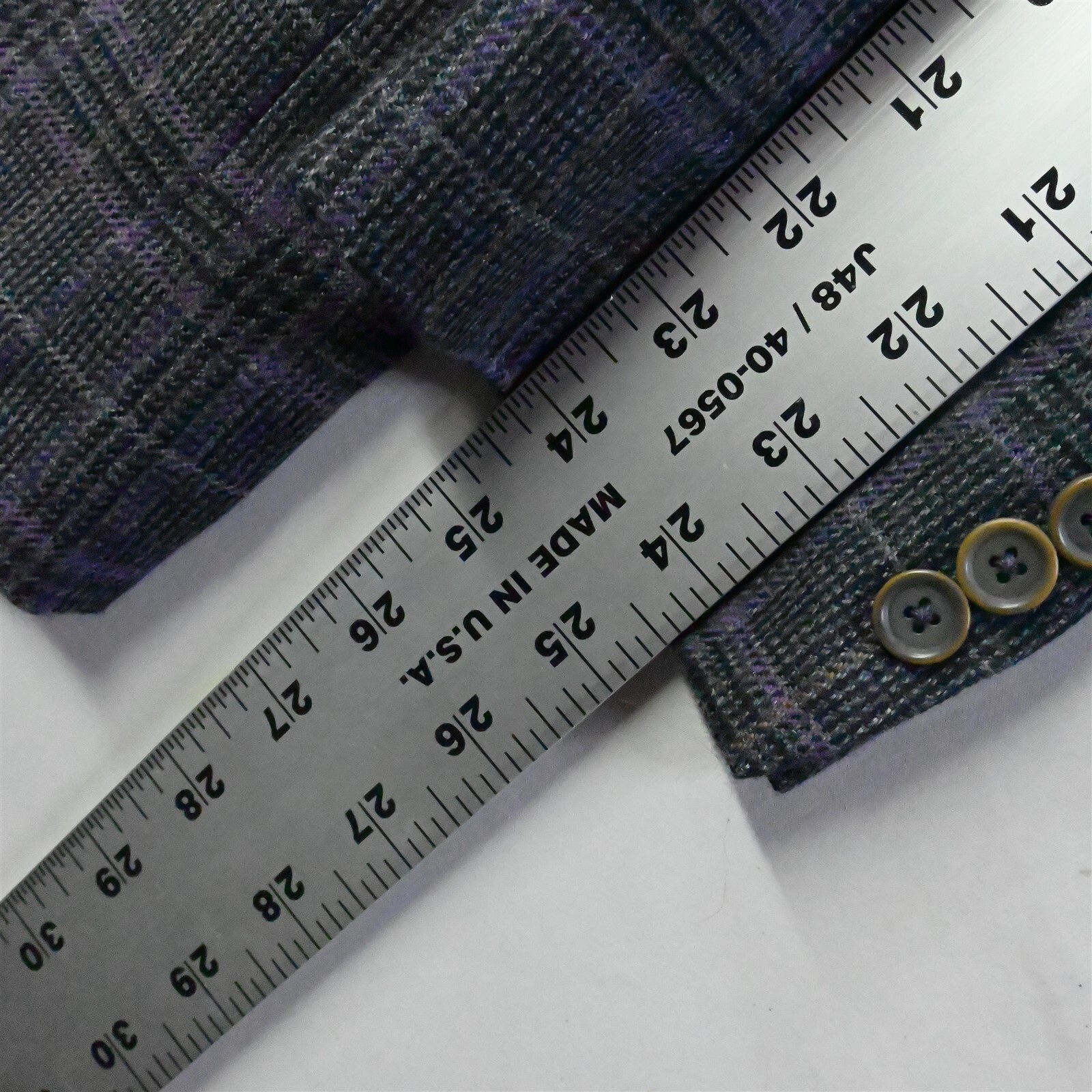 Tallia Uomo 44R Gray Glenn Check Flannel 100% Wool Blazer Sport Coat Suit Jacket