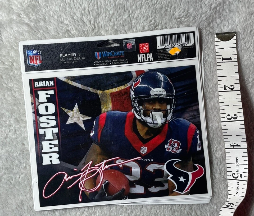 Lote de 5 calcomanías de pared de los Houston Texans auto pegatina Arian Foster reutilizables #23 Foto 3 de 4