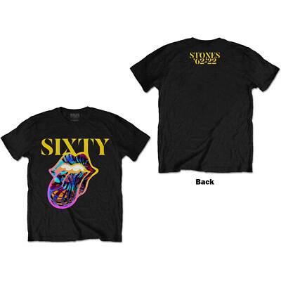 The Rolling Stones Unisex T-Shirt: Sixty Cyberdelic Tongue (Back Print)