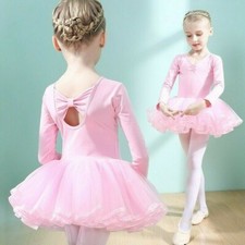 Children Ballet Dress Girl Tutu Dance Skirt Dancing Practice Clothes Gym Suit