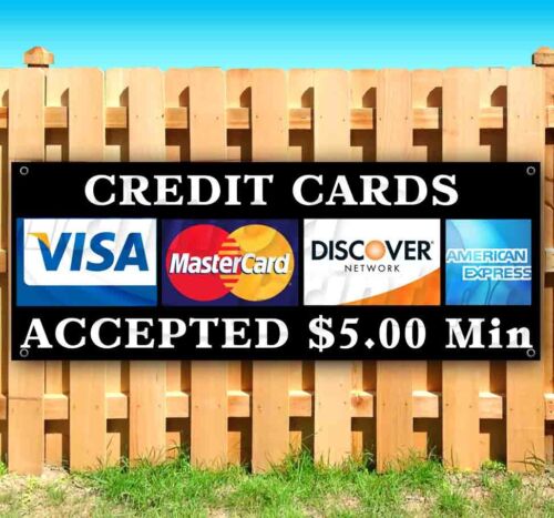 CREDIT CARD ACCEPTED $5 MINIMUM Advertising Vinyl Banner Flag Sign 18" 24" 52" - Picture 1 of 6