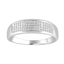 New 10K Mens White Gold Round Diamond Pave Wedding Band Fashion Ring 1/4 Ct