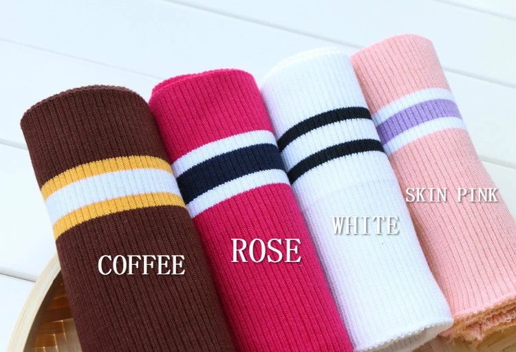 Stretch Rib Knit Fabric Cuffs Waistband Hem Leg Stripe Trim Baseball Material - image 3 of 4