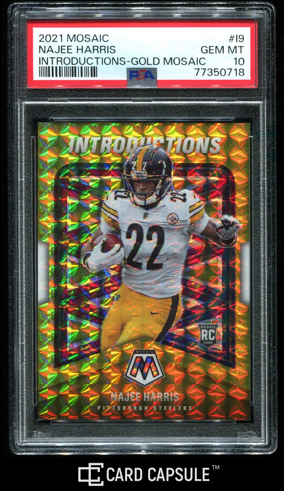 Najee Harris Panini Mosaic Introductions #I9 Gold Mosaic