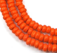 4x2mm Turquoise Rondelle Beads 16" - Orange