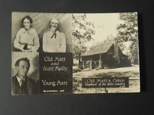 Ozarks, Missouri MO ~ Old Matt & Aunt Molly & Cabin  Multiview  REAL PHOTO  