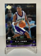 TJ FORD 2004 UPPER DECK UD EXCLUSIVES GOLD SP /100 BUCKS TEXAS PG