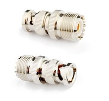 Pro Trucker BNC MALE to UHF PL-259 FEMALE Adapter 2PC Coax Cable Connector SO239