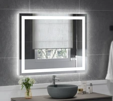 USHOWER 40”x32” LED Bathroom Mirror Wall Vanity Mirror Touch Mirror Anti-fog US
