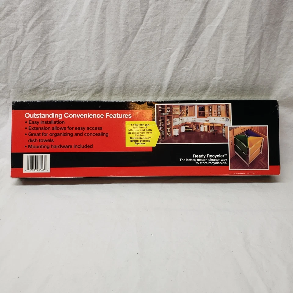 NEW  Pull Out Sliding Towel Three-Bar Rack Steel White - Image 2 of 4