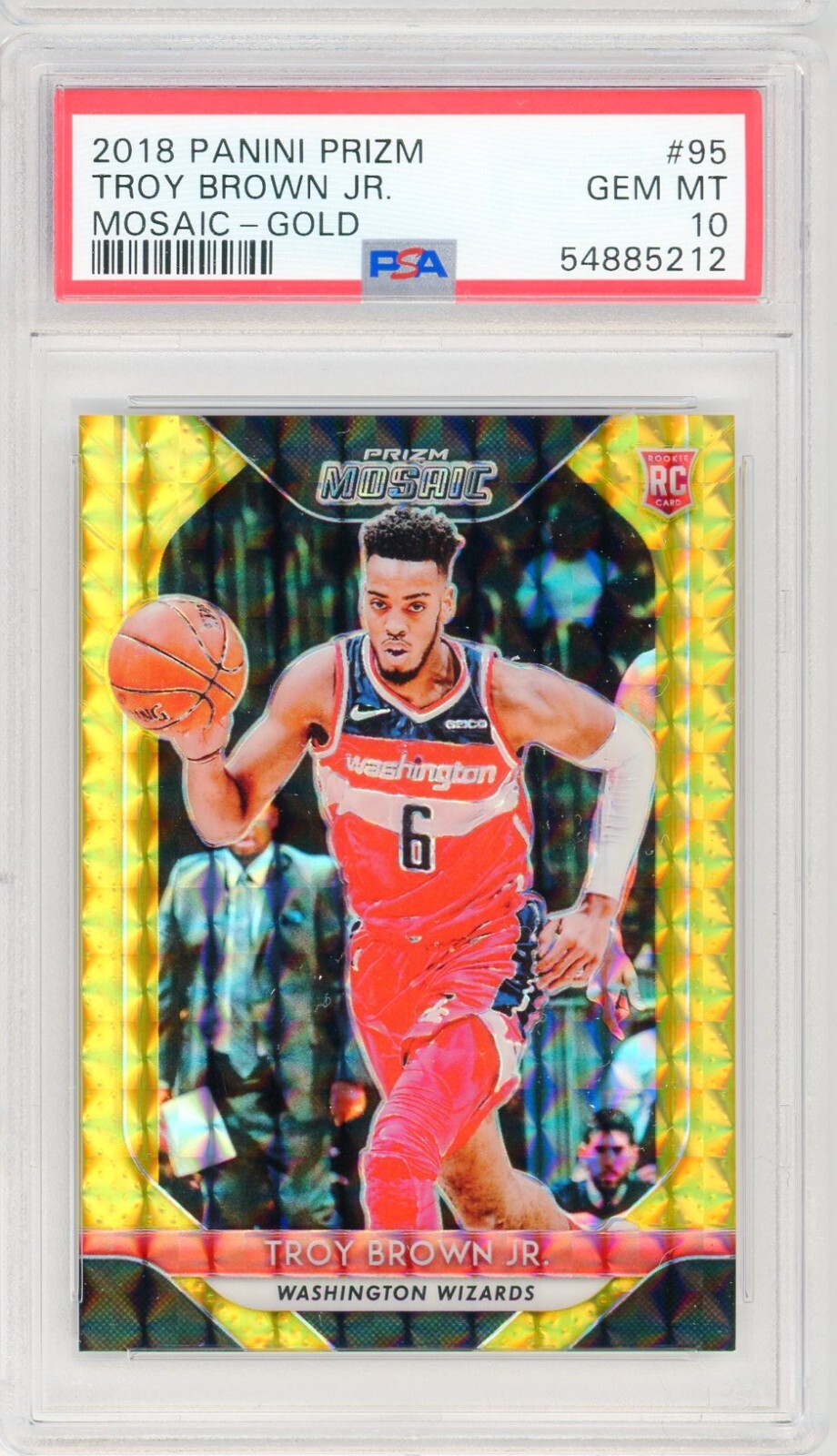 2018-19 Panini Prizm Mosaic TROY BROWN JR. GOLD RC Rookie LA Lakers 6/10 PSA 10