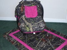  TRUE TIMBER CAMO w/pink Fitted Car Seat Canopy  matching blanket Handmade