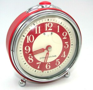 Pottery Barn Kids Retro Push Button Alarm Clock Battery Red