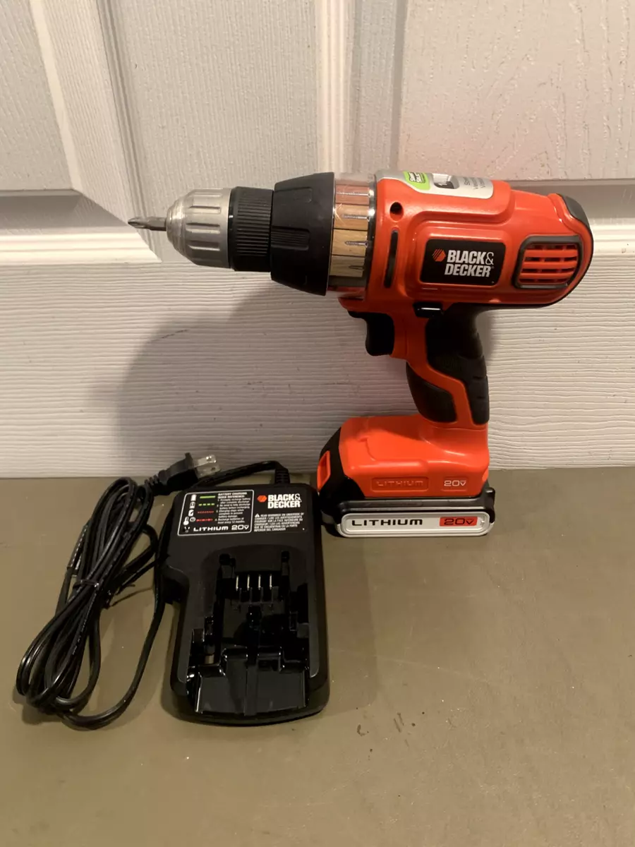 BLACK+DECKER LDX120C 20V Max Lithium-Ion Cordless 3/8 inch Drill Driver  WORKS!