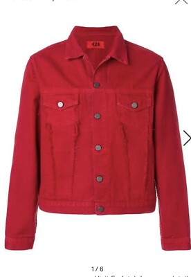 424 Fairfax Red Denim Jacket AW18 New Rare Red | eBay