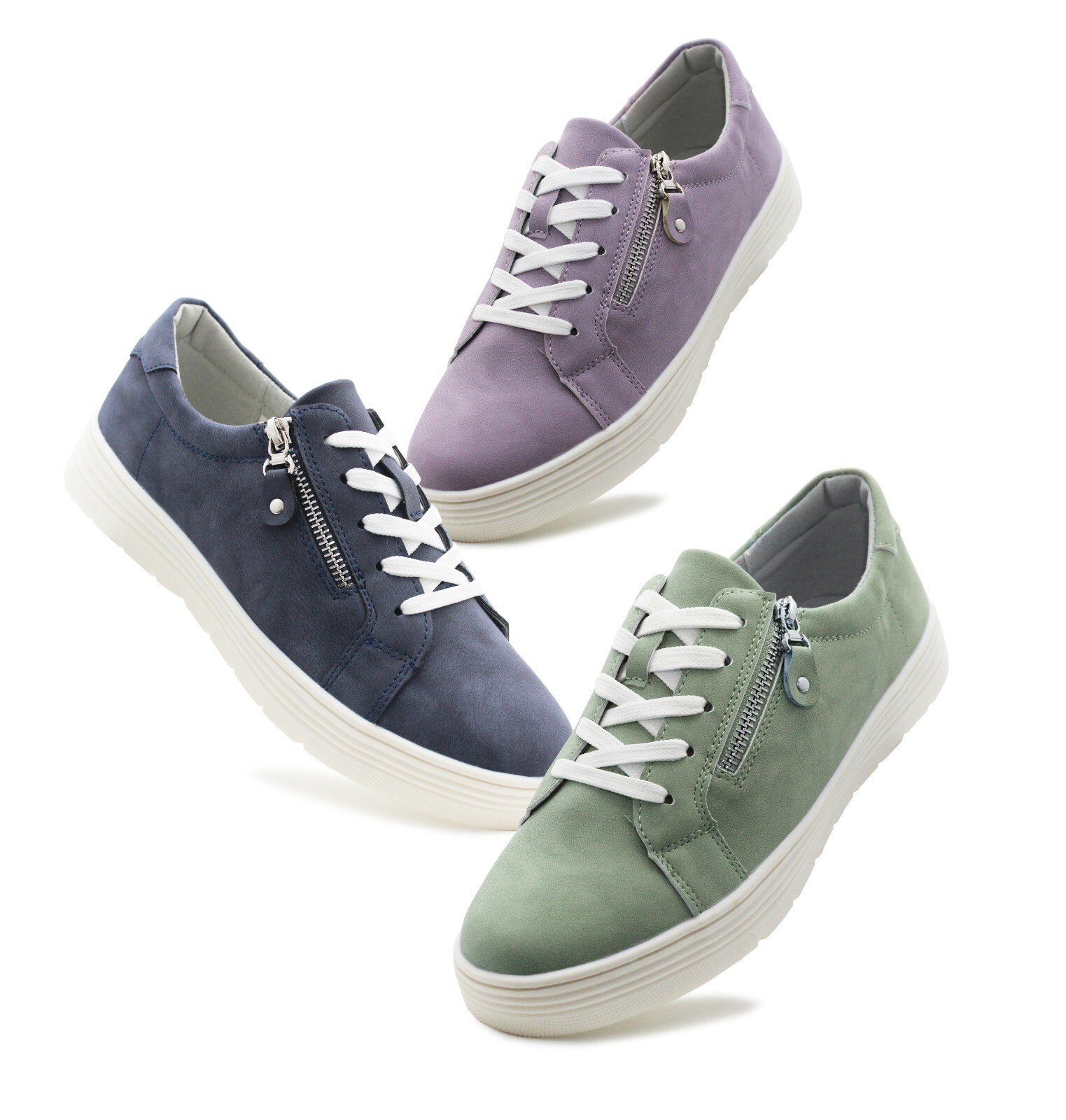 Women's Casual Lace Up Side Zipper Sneakers |  Comfortable High Top Shoes