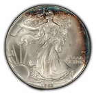 1987 1 oz American Silver Eagle - BU - Neon Accent Toning -  SKU-E1508