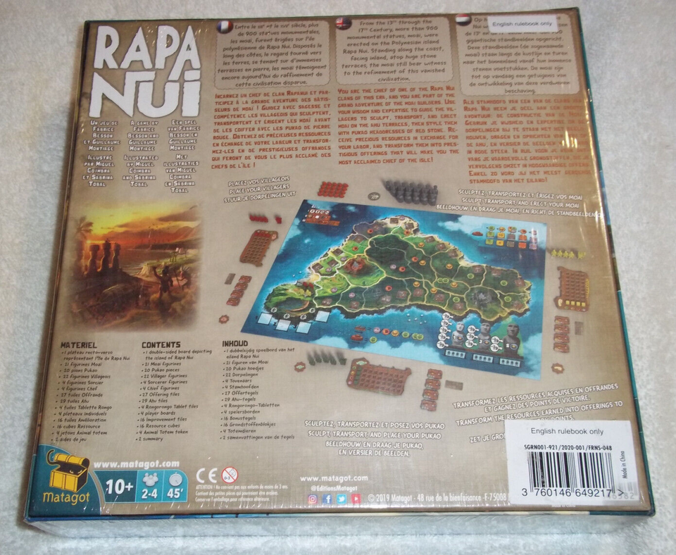 Rapa Nui Board Game Matagot Fabrice Besson Guillaume Montiage - BRAND ...