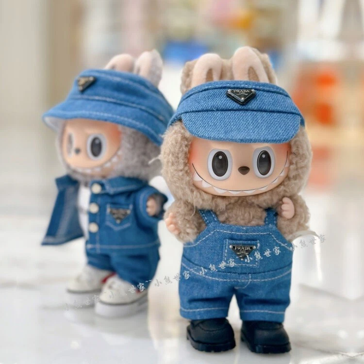 POPMART 17cm Monster LABUBU Habillage Bébé Cowboy Chapeau + Bretelles Sans Jouets  