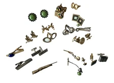 VTG Swank Cufflinks Lot 10+ Tie Clips Rifle Pistols Ducks Mother Of Pearl