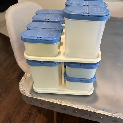 Boîte Tupperware Vintage Bleue – Rangement Multifonction