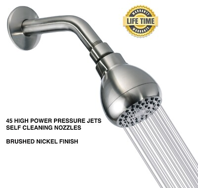 #ad NEW 3quot; Shower Head POWER High Pressured Jet Brushed Nickel Finish SHIPS FREE $17.75