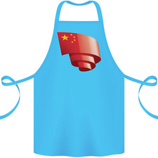 Curled China Flag Chinese Day Football Cotton Apron 100% Organic