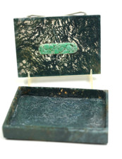 Rare Fine Antique Carved Old Chinese Spinach Jade Ornate Cigarette Box