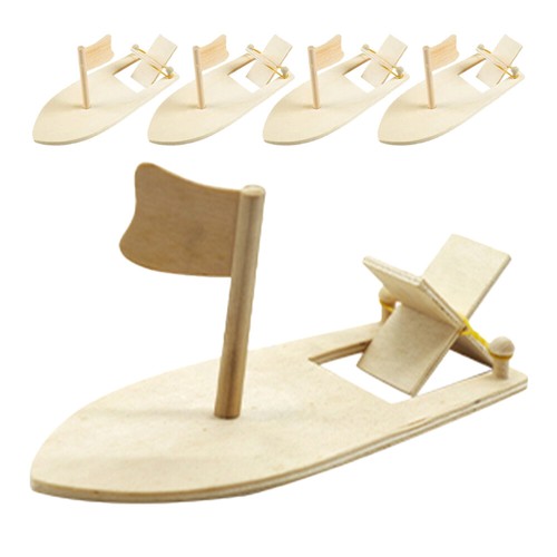 5 Pcs Segelbootmodell Aus Holz vendu Basteln Kinder Malen Holzsegelboot