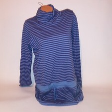 All American Comfort Dress Womens Medium Blue Stripe Long Sleeve Turtleneck