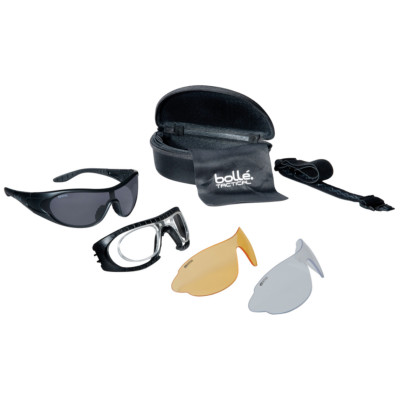 Bolle Raider Tactical Spectacles Smoke Clear Yellow Lens Ballistic Glasses Black