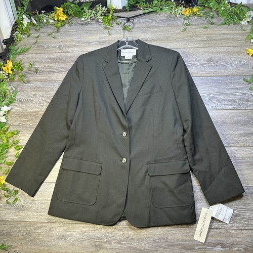 Evan-Picone Blazer Jacket Size 14 Green NEW with Tags Wool, Womens - Picture 2 of 22