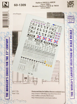 Microscale Decal #60-1309 Railbox RBOX, ABOX Crica 1990+ (Decal Sheet)