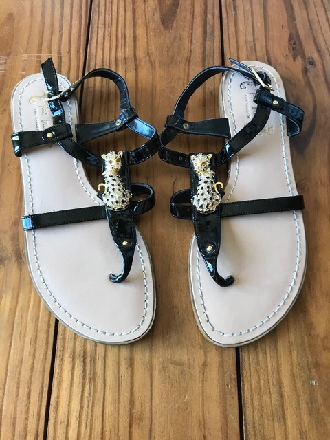 Miss Trish Target Womens Sandals Jeweled Leopard Size 8 Black | eBay