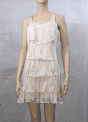 COOPER ST IVORY DRESS PARTY TIED & RUFFLED SIZE 10