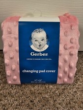 Gerber  Baby 17" x 32" Dotted Pink Super Soft Changing Pad Cover