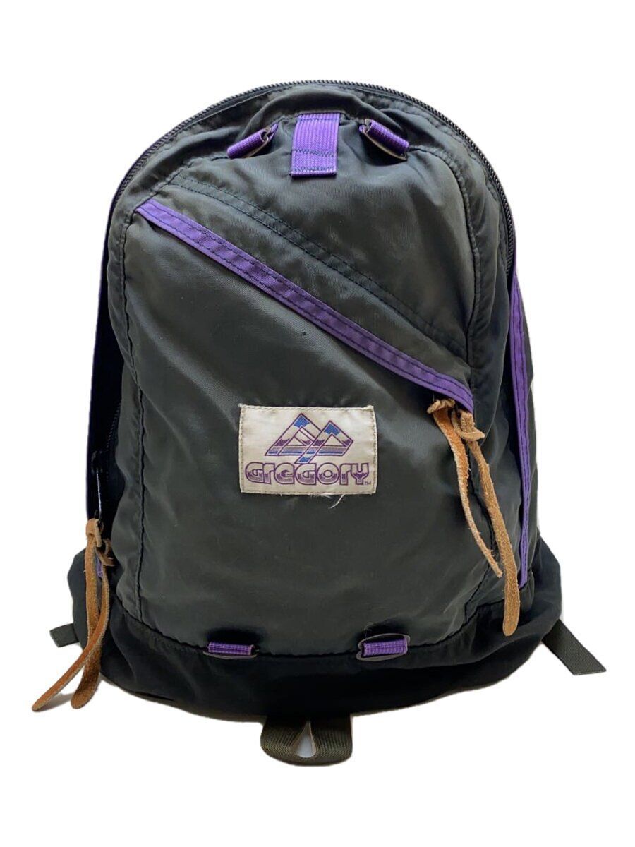 GREGORY backpack rucksack Black 90s old tag purple trim GREGORY backpack rucksack Black 90s old tag purple trim