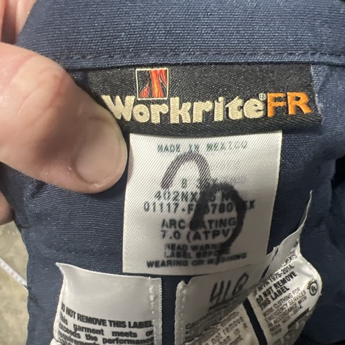 Workrite 34x30 Pants Fire Resistant FR 2112 Nomex ARC 7 Firefighter Navy Police - Picture 2 of 6