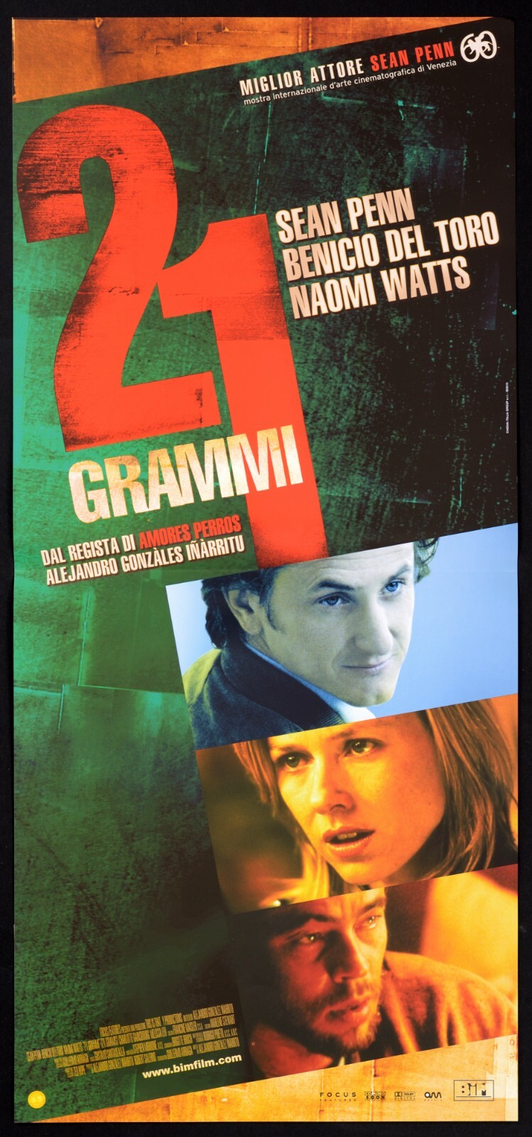 Locandina originale film 21 grammi (2003) - Regia di Alejandro González Iñárritu