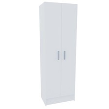 Armadio armadietto multiuso a colonna con 2 ante e 8 ripiani scarpiera bianco