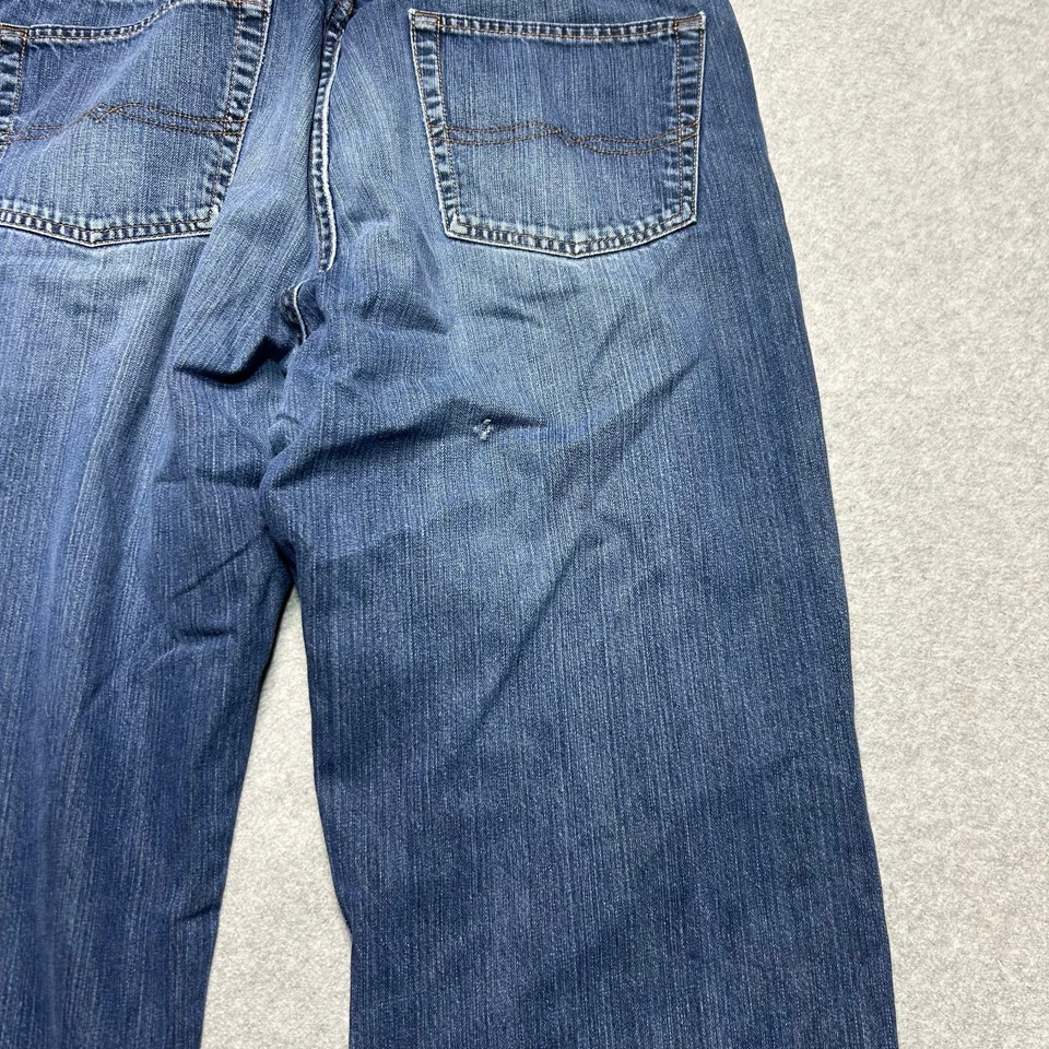 Denim azul Y2K lavado medio vintage Lucky Brand 181 relajado recto para hombre 38 X 32 Foto 4 de 4