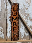 VINTAGE LUMBER PORCELAIN SIGN OLD LOGGING ANCHORAGE ALASKA SAWMILL WOOD TIMBER