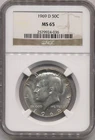 1969-D Silver Kennedy Half Dollar NGC MS65