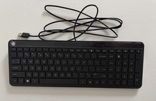 HP Slim Wired USB Keyboard Black QWERTY Plug  Play Quiet Keys